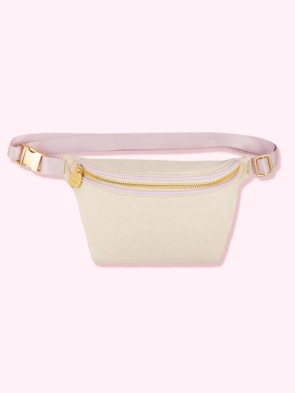 Stoney Clover Lane Belt Bag Canvas Fanny Pack Cream Purple Crossbody